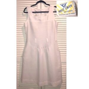 White Swan Vintage Nursing Uniform Dress 70s White Size 10